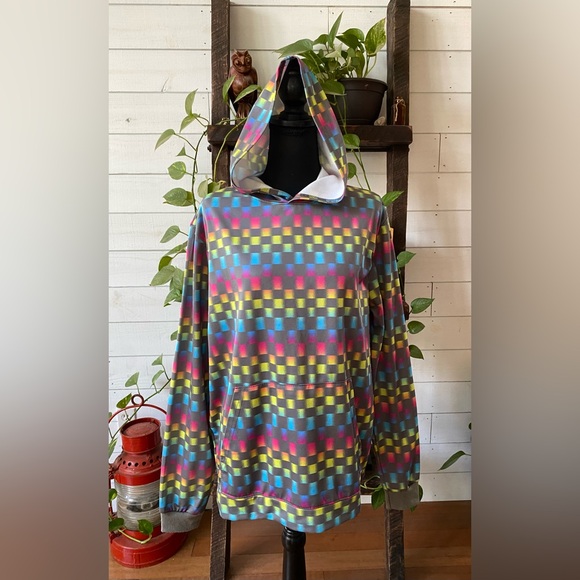 Fatally Pink: Colorful Pixelated Sweatshirt Hoodie - Picture 9 of 17